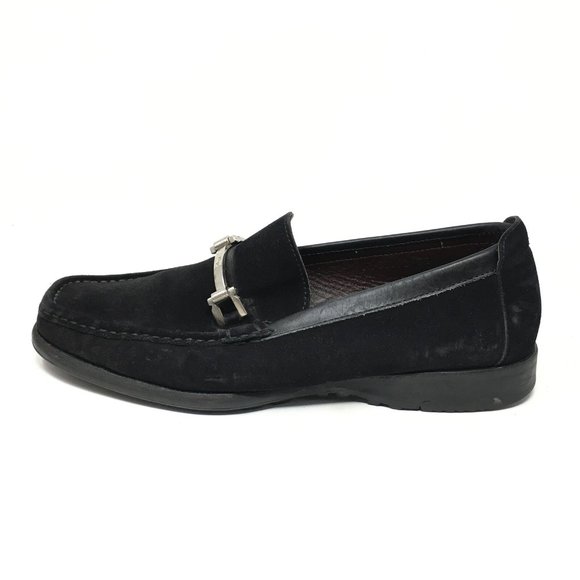 Men\'s Salvatore Ferragamo Horsebit Slip On Loafers Shoes Size 8 2E Black Suede main image 5